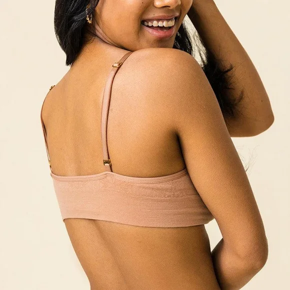 Branwyn▪️Essential Bralette Merino Wool in Warm Nude with convertible straps - Picture 2 of 10